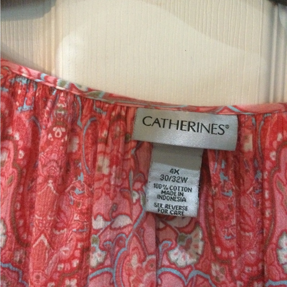 Catherines Coral Floral Blouse